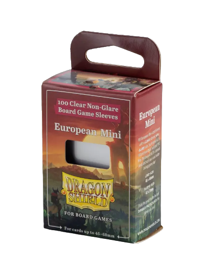 Dragon Shield 100 Clear Non-Glare Board Game Sleeves - European Mini
