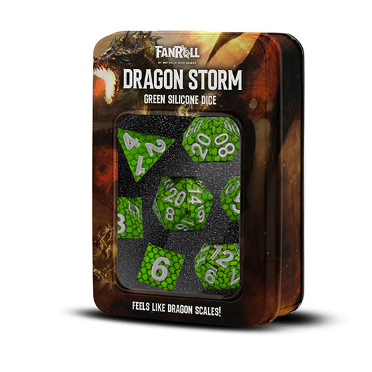 Fanroll - Dragon Storm Silicone Dice Set - Green Dragon Scales