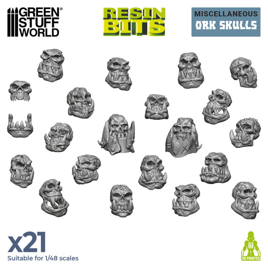 3D Printed: Resin Ork Skulls
