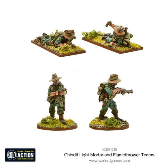 British Chindit Flamethrower & Light mortar team