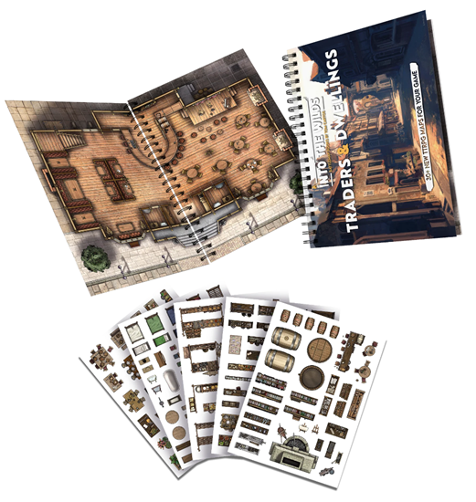 Traders and Dwellings: Into the Wilds Battlemaps Volume 3