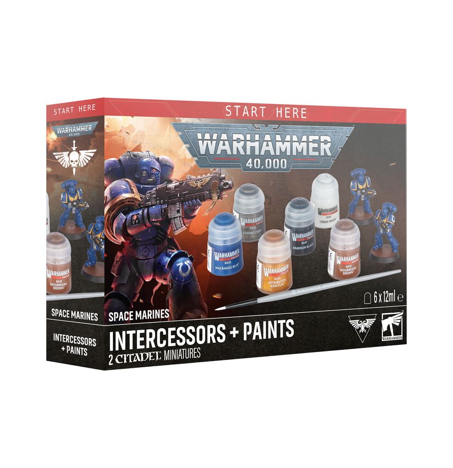 WARHAMMER 40000: SPACE MARINES INTERCESSORS + PAINTS SET
