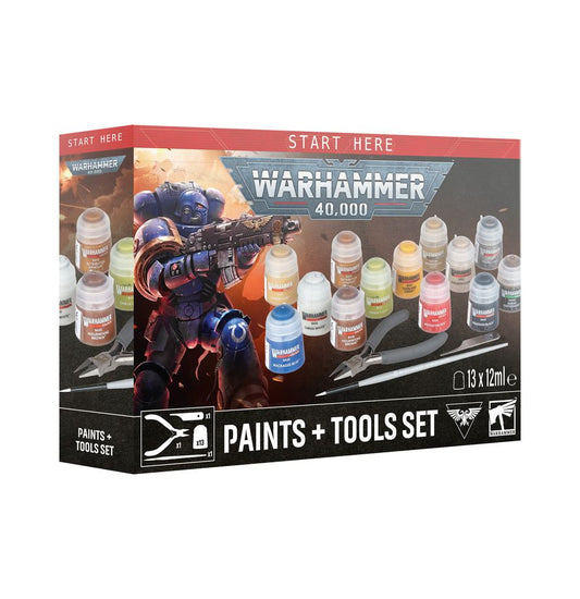 WARHAMMER 40000: PAINTS + TOOLS SET