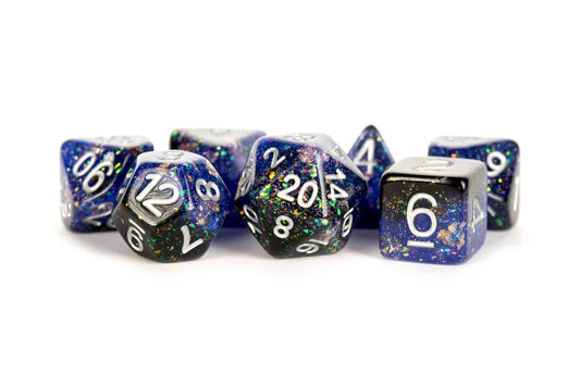 Fanroll - 16mm Resin Polyhedral Dice Set: Eternal Blue/Black