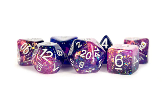 Fanroll - 16mm Resin Polyhedral Dice Set: Eternal Purple/Blue
