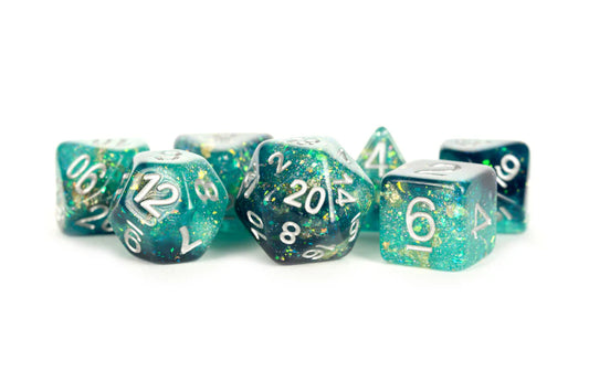 Fanroll - 16mm Resin Polyhedral Dice Set: Eternal Teal/Black