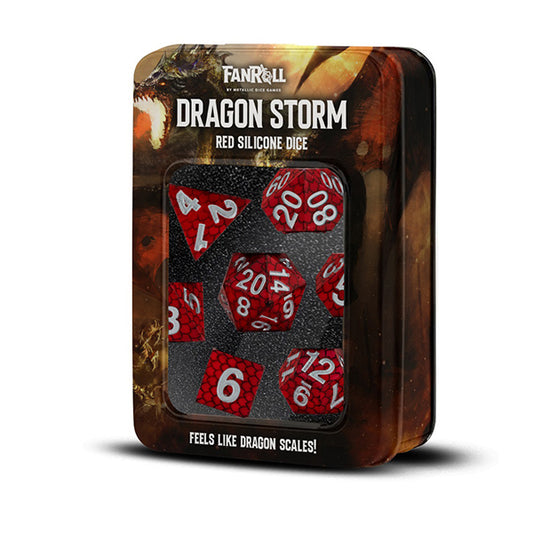 Fanroll - Dragon Storm Silicone Dice Set - Red Dragon Scales