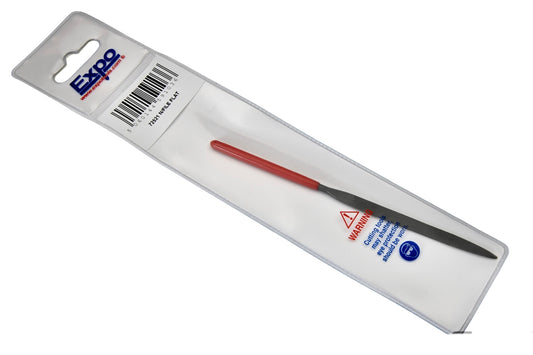 Flat Needle File with Red Handle