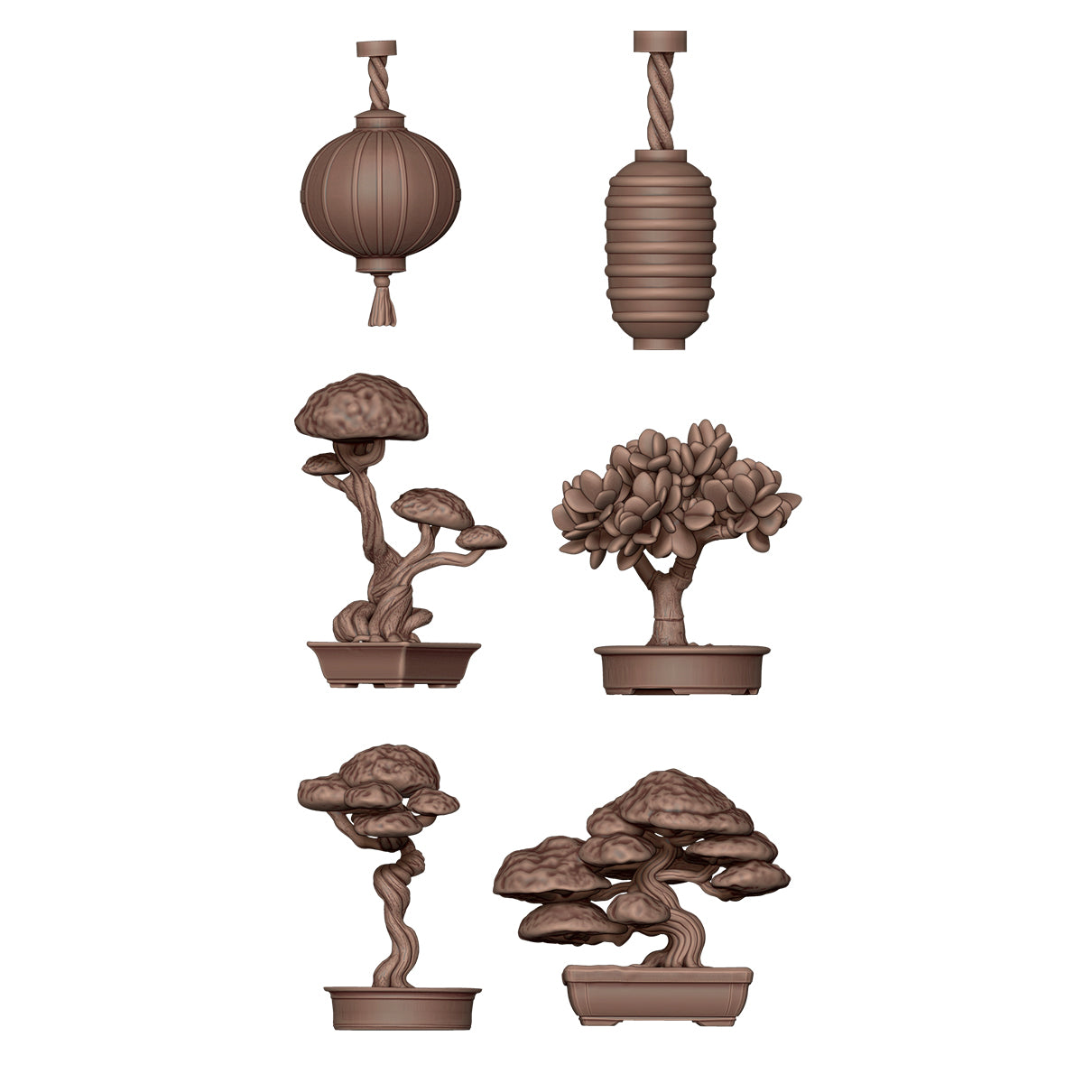 AKBIT0030 Japanese Lamps & Bonsai