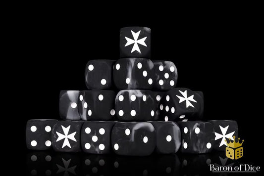 Baron of Dice: Knights Templar Black Dice Set