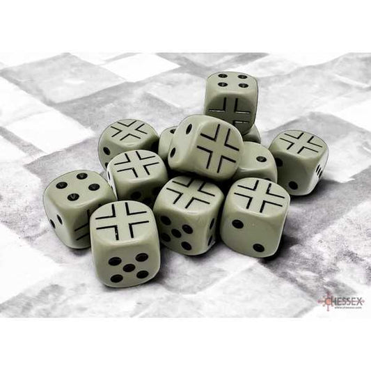 Chessex D6 WW2 Dice German Opaque Dark Grey/Black