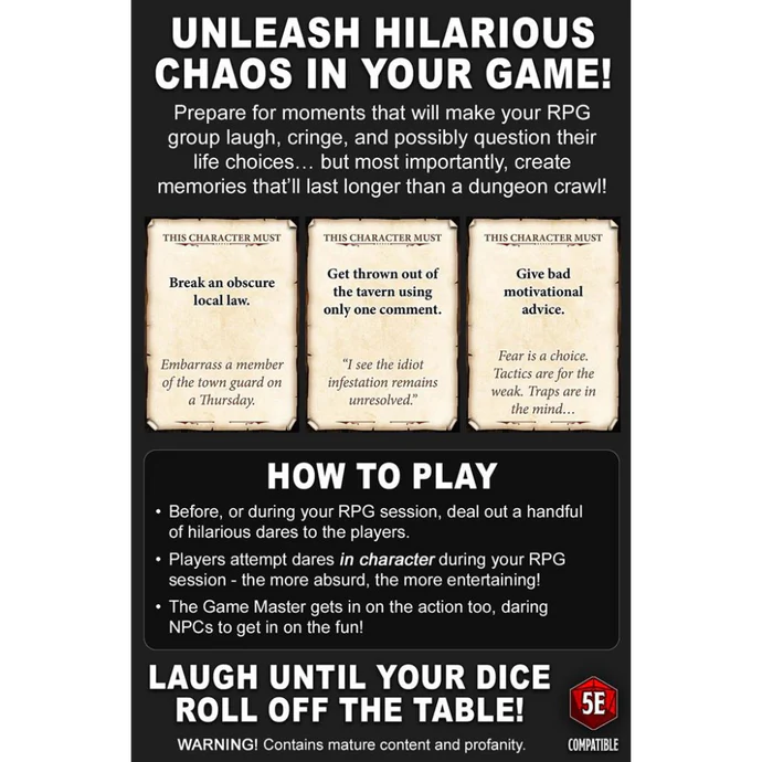 Dumb Dares & Silly Side Quests: The In Character Game for your RPG Party