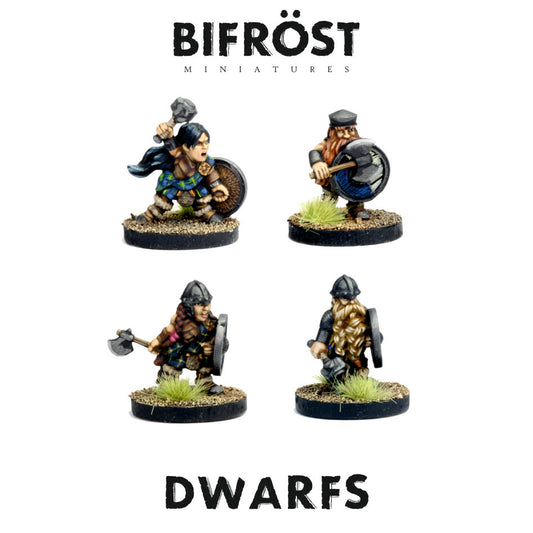 Highland Dwarfs with Axes and Hammers