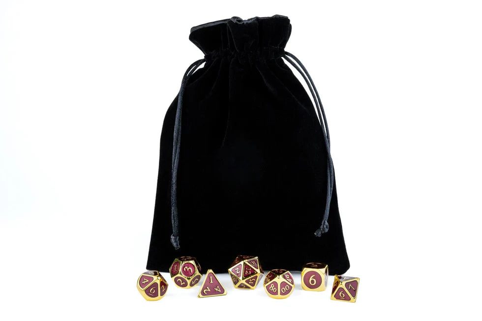 Fanroll - Large Velvet Dice Bag - Black w/ Black Satin