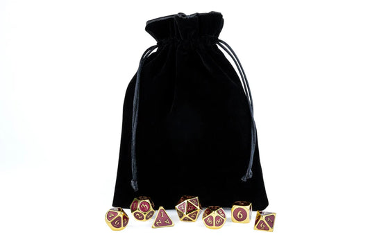 Fanroll - Large Velvet Dice Bag - Black w/ Black Satin
