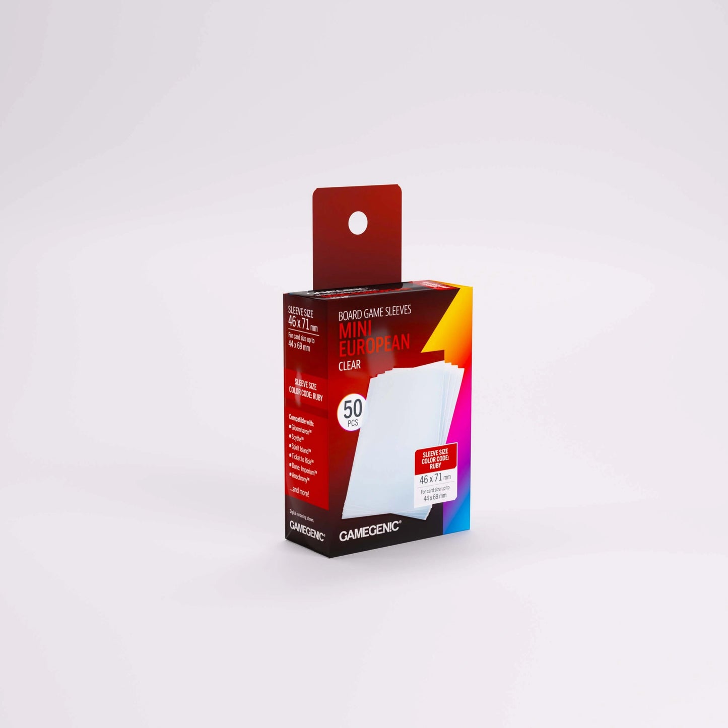 Gamegenic Board Game Sleeves Mini European Clear Prime (100 ct.)