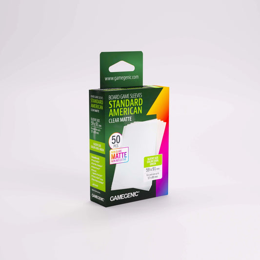 Gamegenic Board Game Sleeves Standard American Clear Matte (100 ct.)