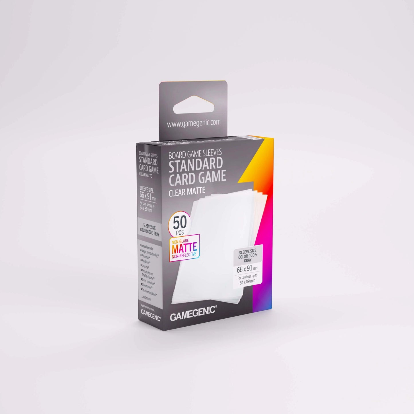 Gamegenic Board Game Sleeves Standard Card Game Clear Matte (100 ct.)