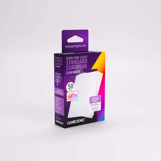 Gamegenic Board Game Sleeves Standard European Clear Matte (100 ct.)