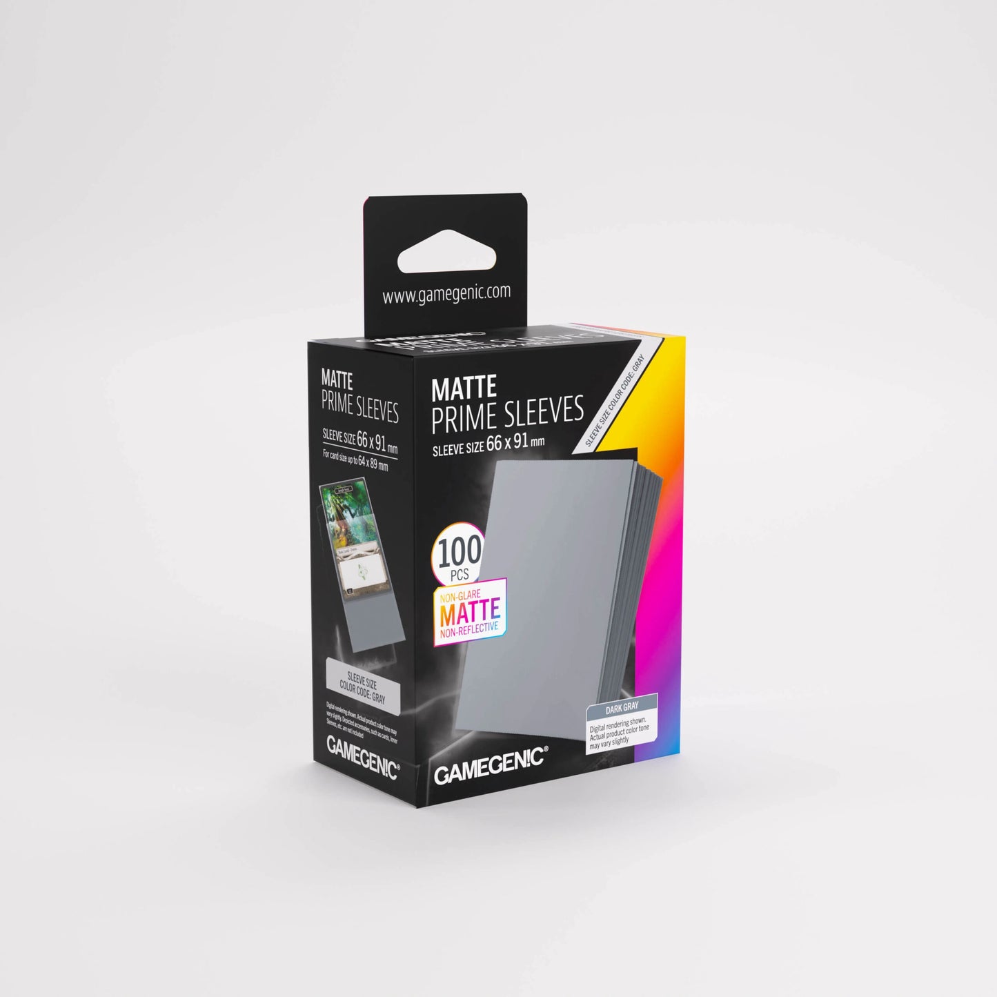 Gamegenic Matte Prime Sleeves Dark Gray 66x91 (100 ct.)