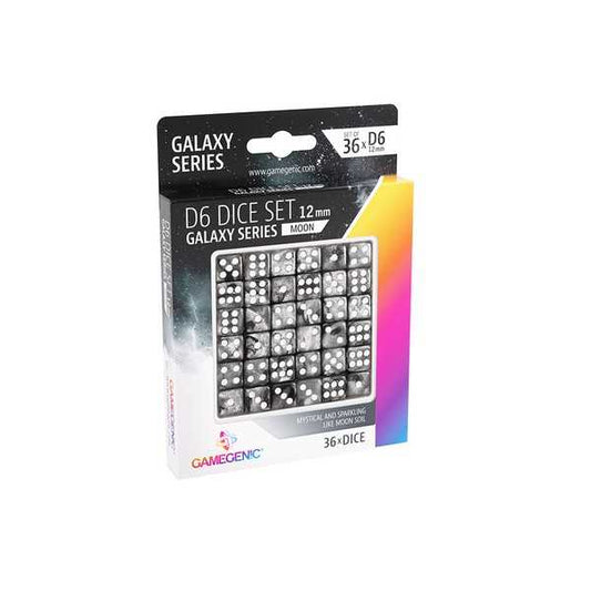 Galaxy Series – Moon – D6 Dice Set 12mm (36pcs) Black