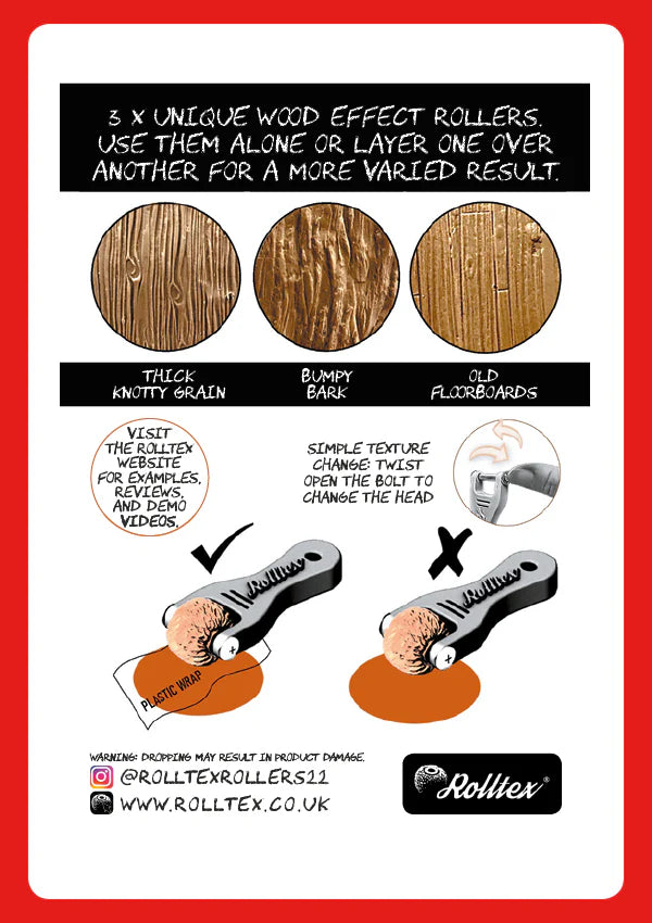 Rolltex Textured Rollers: Wood