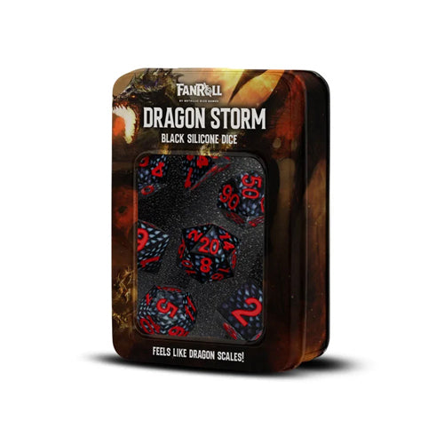 Fanroll - Dragon Storm Silicone Dice Set - Black Dragon Scales