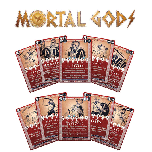 Mortal Gods: Spartan Card Set & Rules Booklet