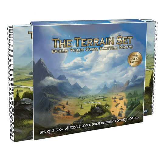 The Terrain Set: Set of 2 Battle Map Books with Scenery Stickers