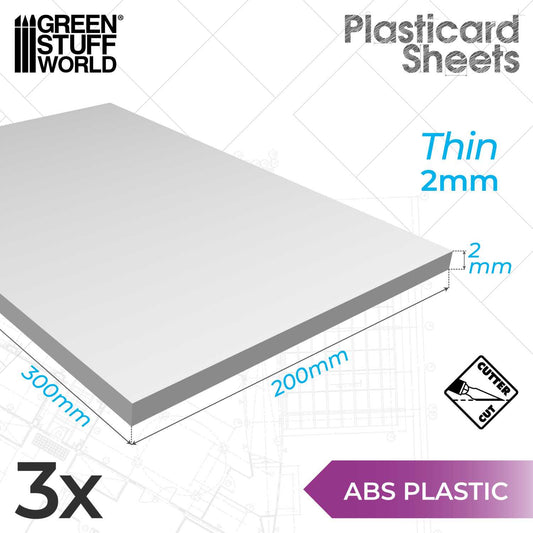 ABS Plasticard A4 – 2 mm COMBO x 3 sheets