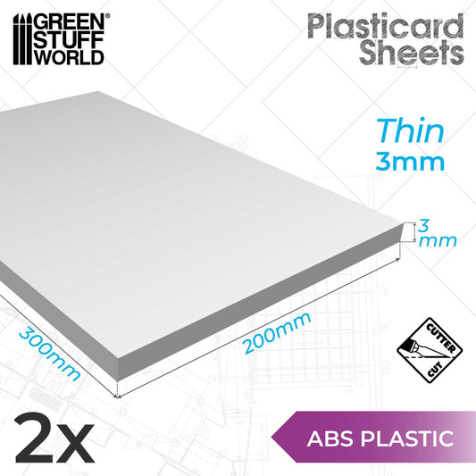 ABS Plasticard A4 – 3 mm COMBO x 2 sheets