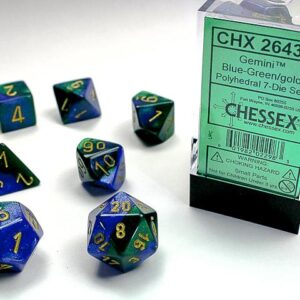 Chessex Gemini Blue-Green/Gold RPG Dice