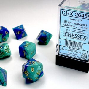 Chessex Gemini Blue-Teal/Gold RPG Dice