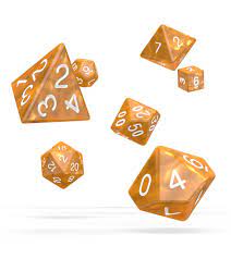 RPG Orange Dice (Marble) x 7