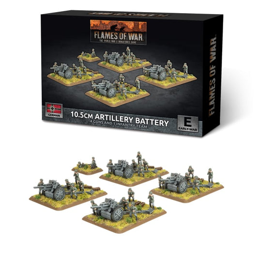 GBX205: 10.5cm Artillery Battery (Early) (x4 guns Plastic)