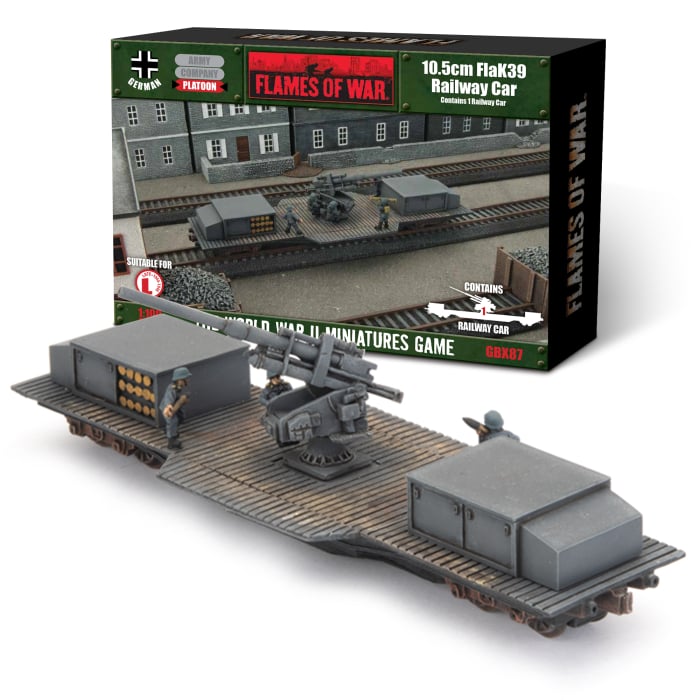 GBX87: 10.5cm FlaK Railway Car, with Single 8.8cm option