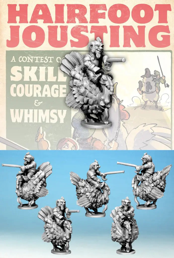 Hairfoot Jouster riding a Turkey.