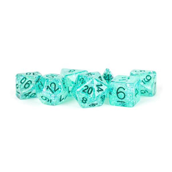 Fanroll - 16mm Resin Polyhedral Dice Set: Flash Teal
