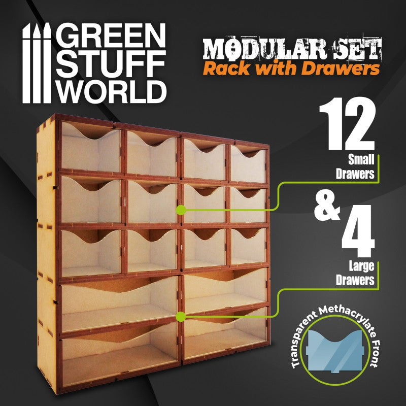 MDF Vertical Rack with Drawers