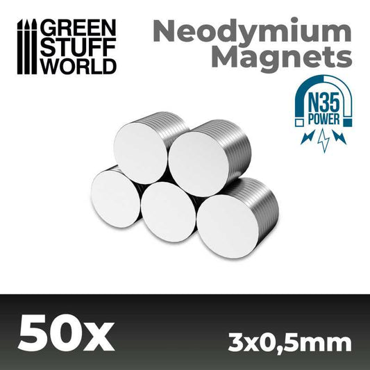 Magnets 3x0.5mm - 50 units (N35)