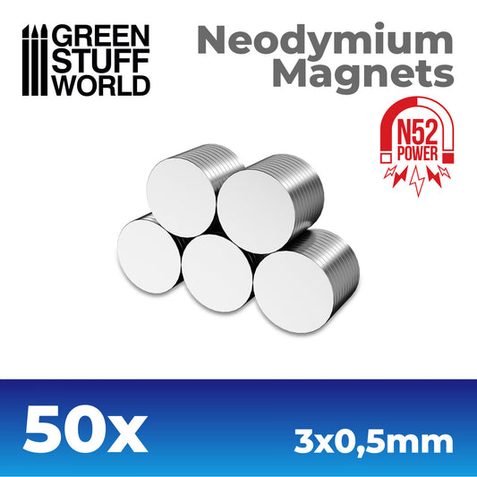 Magnets 3x0.5mm - 50 units (N52)