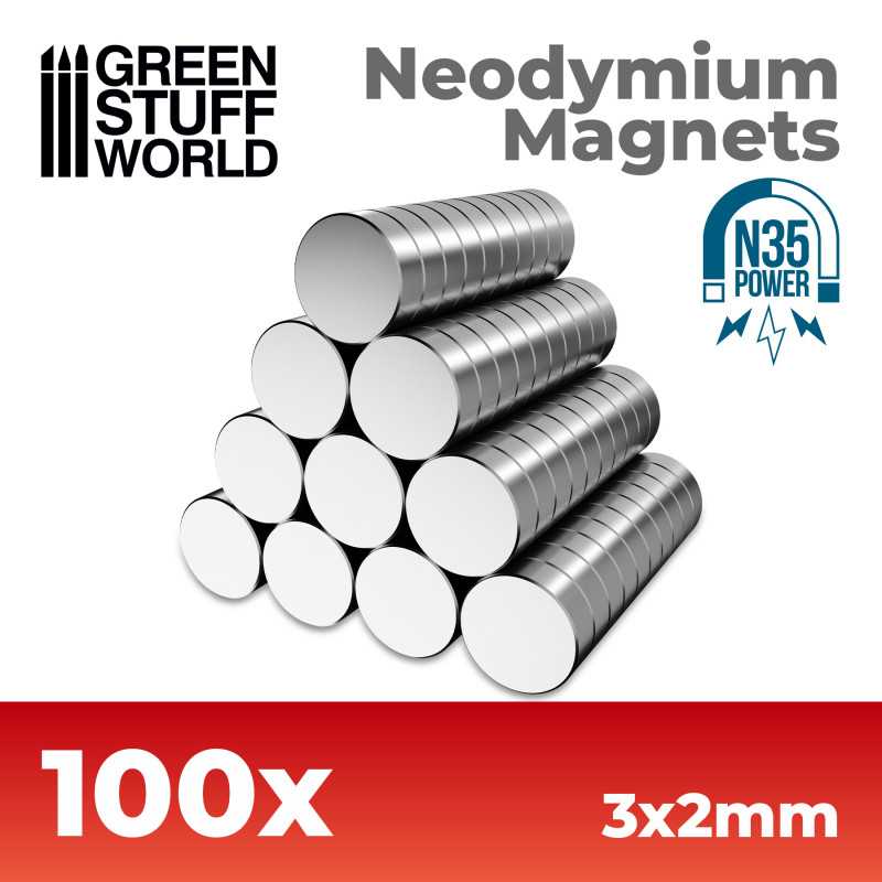 N35 Neodymium Magnets 3x2 (100)