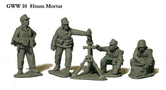 German WW2 81mm Mortar and 4 crew