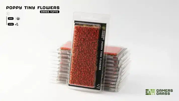 Gamers Grass Poppy Tiny Flowers (Red)