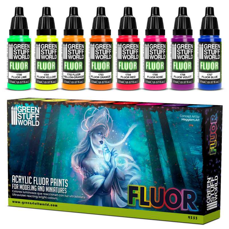 Fluor Paints Set x 8