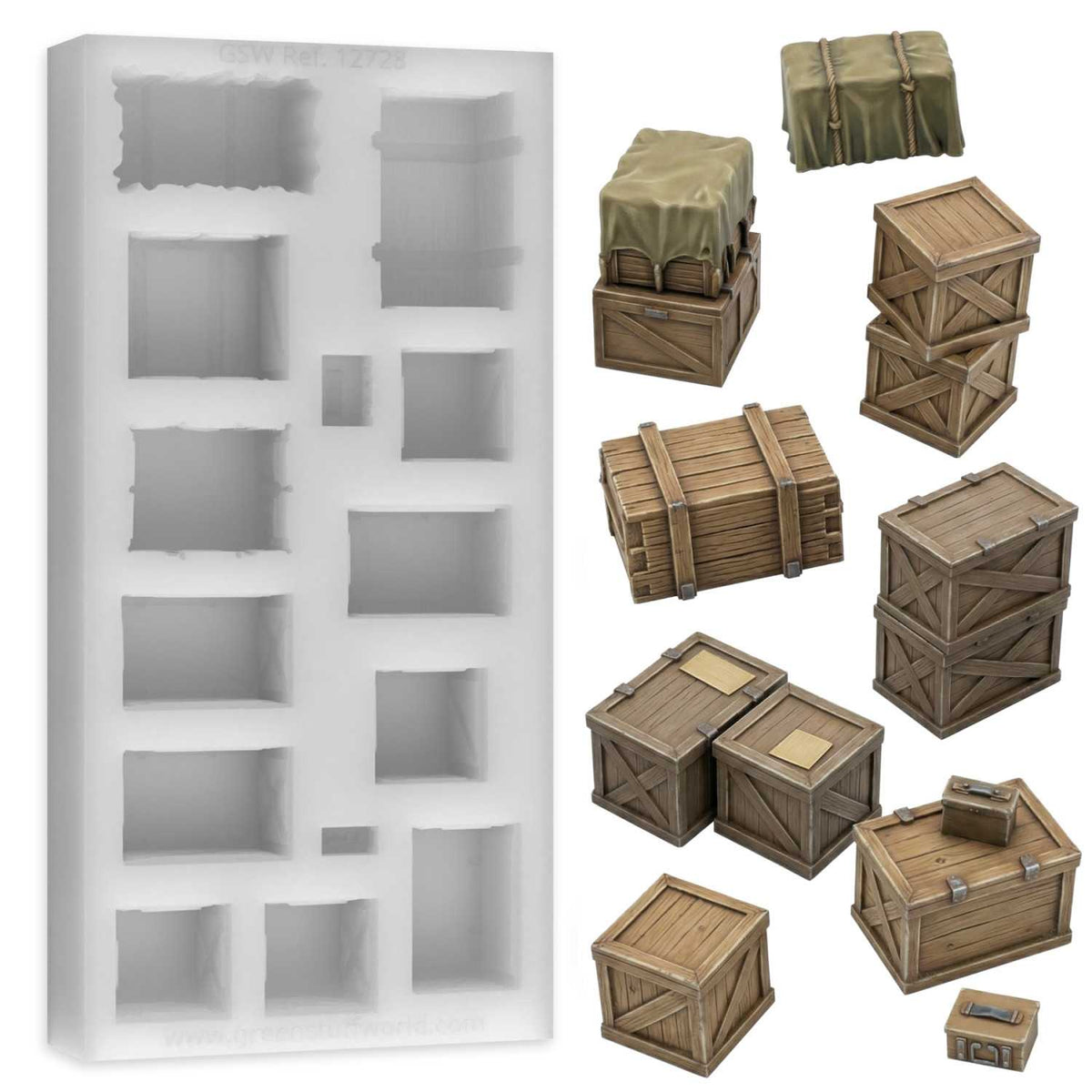 Silicone Mould: Supply Boxes 1/48