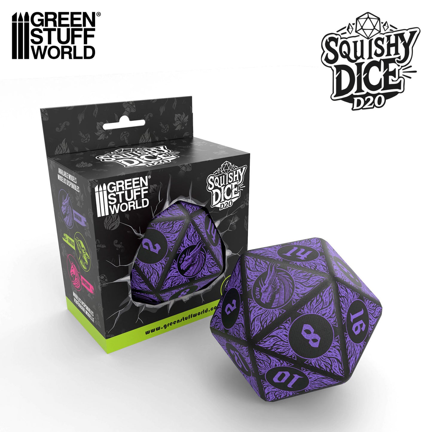 Mega D20 Squishy Dice - DRAGON