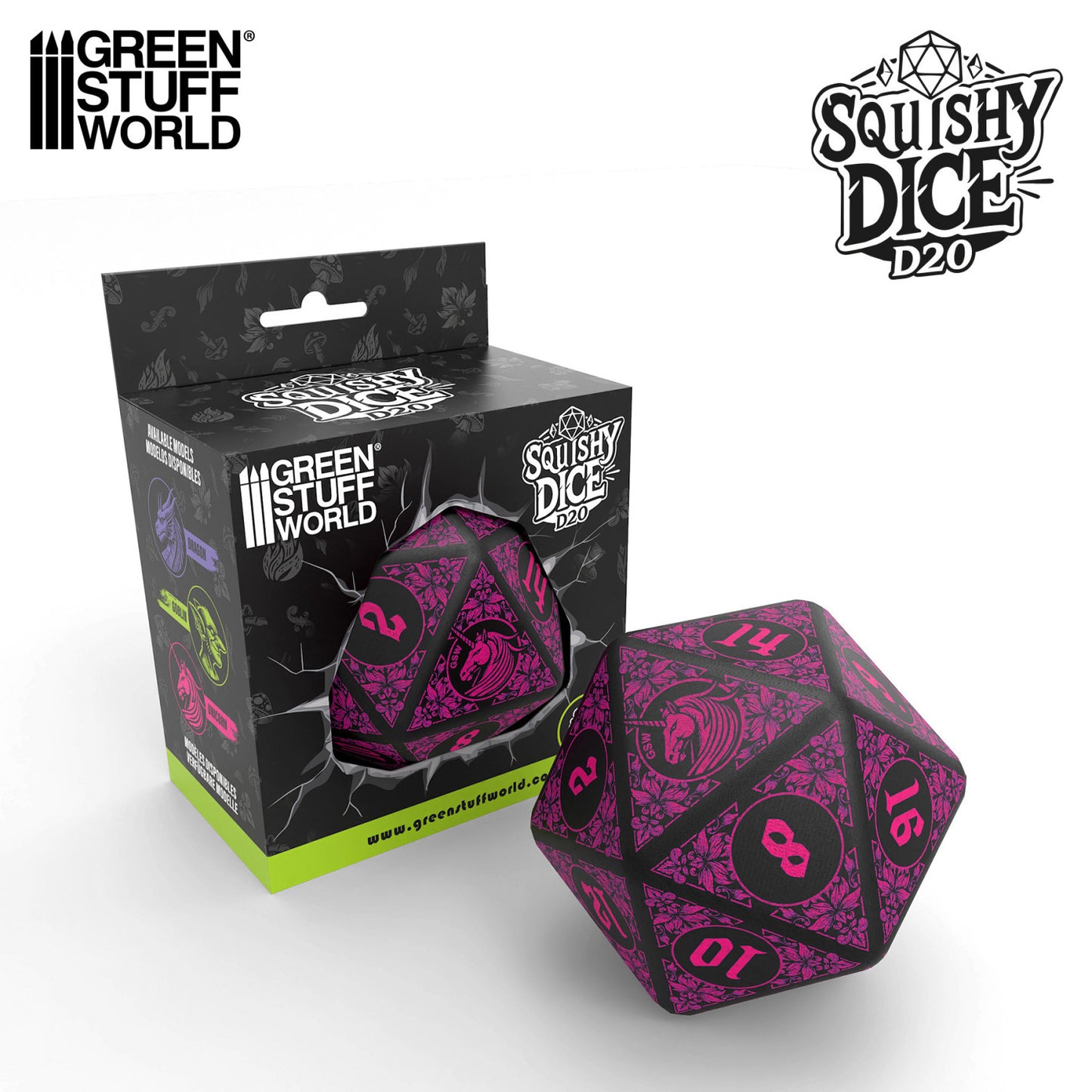 Mega D20 Squishy Dice - UNICORN
