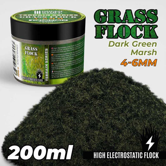 Grass Flock: Dark Green Marsh 4-6mm (200ml)