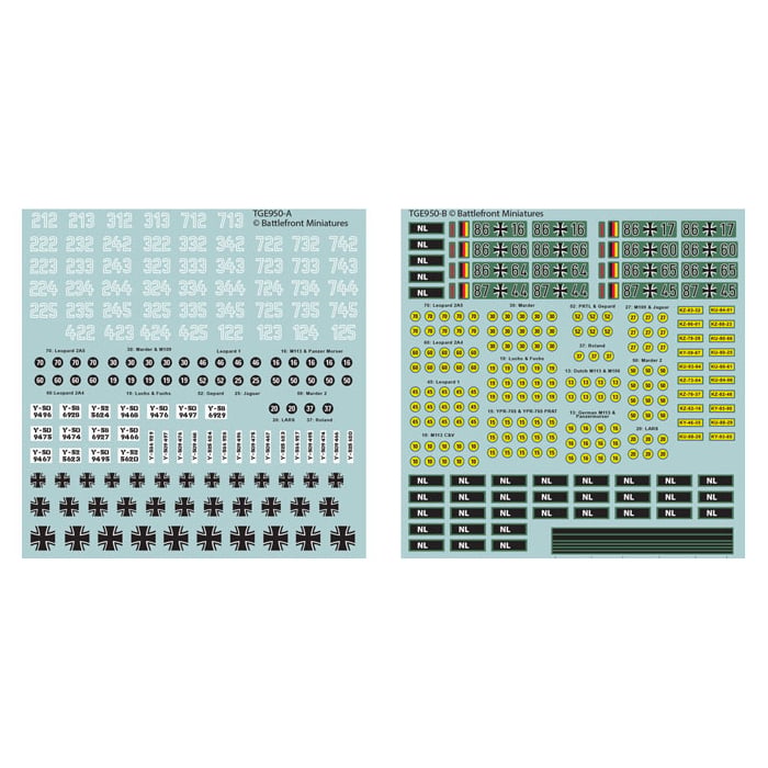 TGR950: West German Decal Set